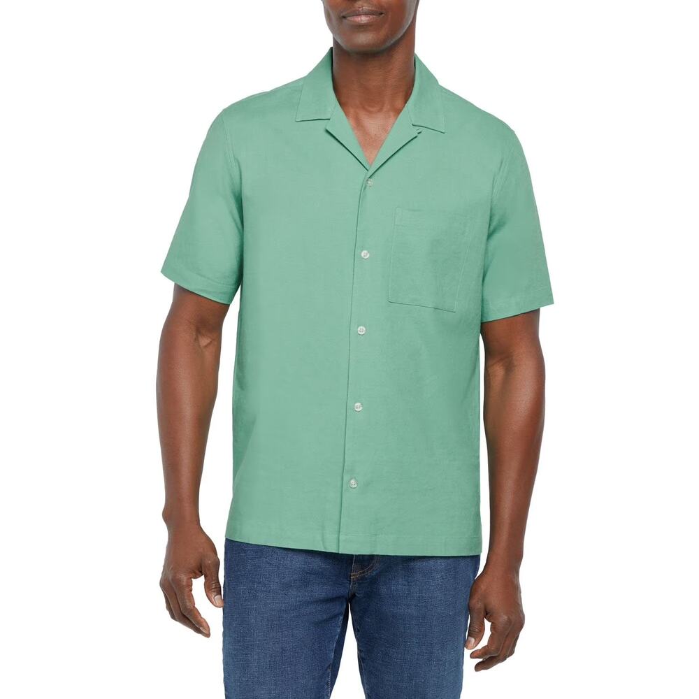 Gap Men’s Linen Short Sleeve Shirt Green Size L